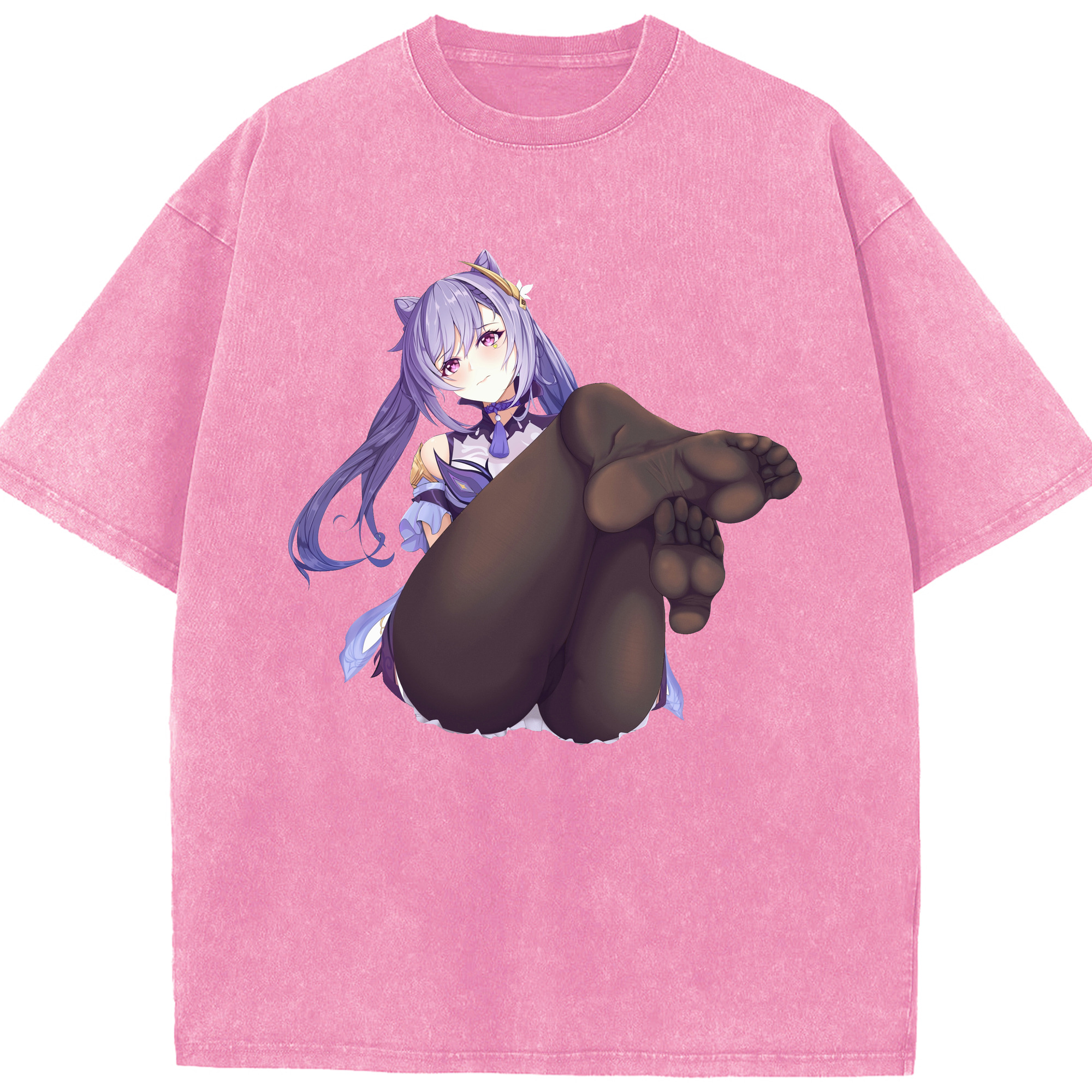 げんし神 刻晴 こくせい genshin Kokusei 綿100% ヴィンテージ風 半袖Tシャツ（フロントプリント）